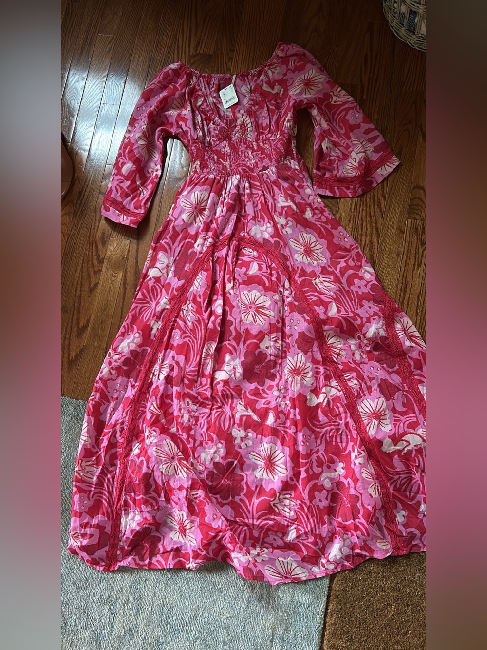 Free People Pink Floral Maxi Dress